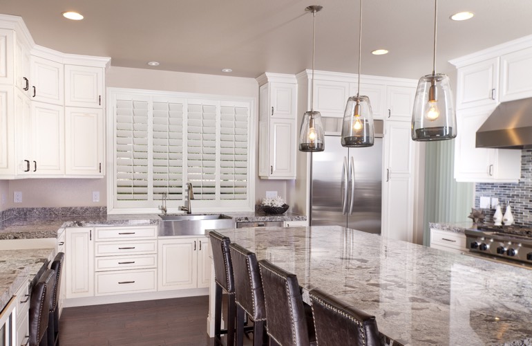 Kitchen Shutters In Honolulu, HI A kitchen window with plantation shutters